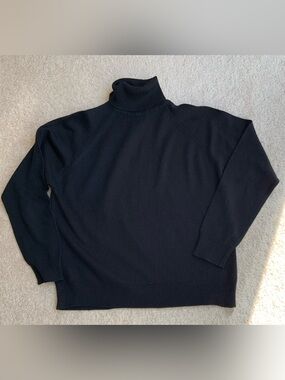Vintage 70s Made in Britain, Women's Black Turtleneck Sweater by Debenhams